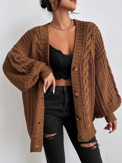 Women's Chunky Cable Knit Cardigan | Oversized