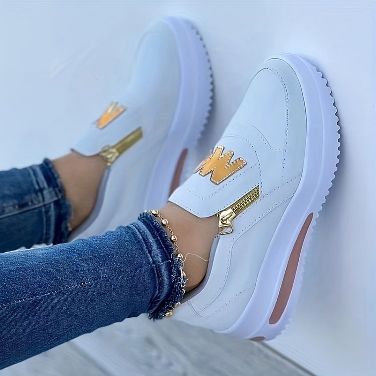 Velonna - Women's Zip-Up Platform Sneakers