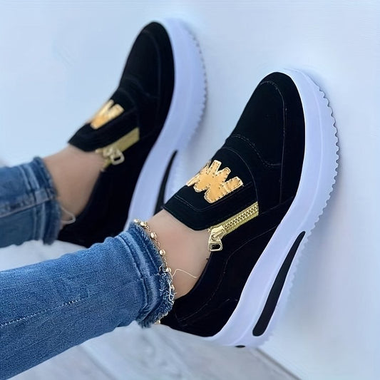 Velonna - Women's Zip-Up Platform Sneakers