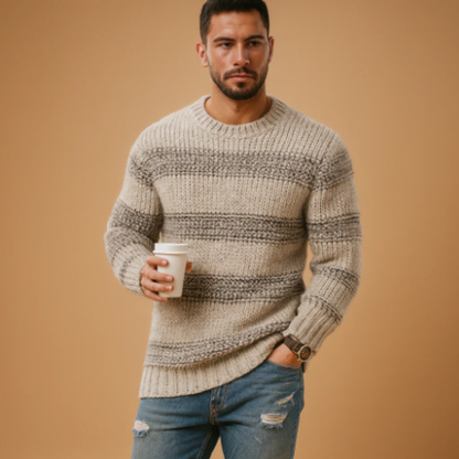 Warm Fair Isle Crew Neck Winter Sweater
