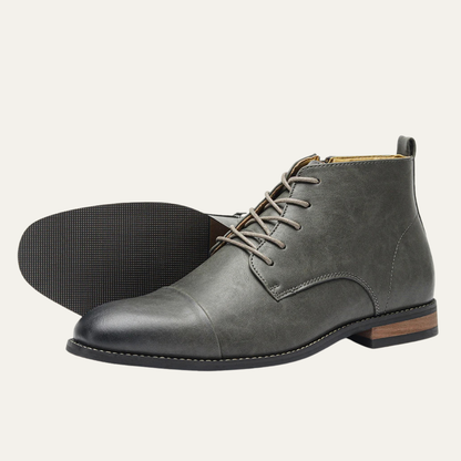 Brown Leather Ankle Boots for Men - Nocini