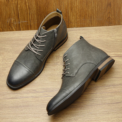 Brown Leather Ankle Boots for Men
