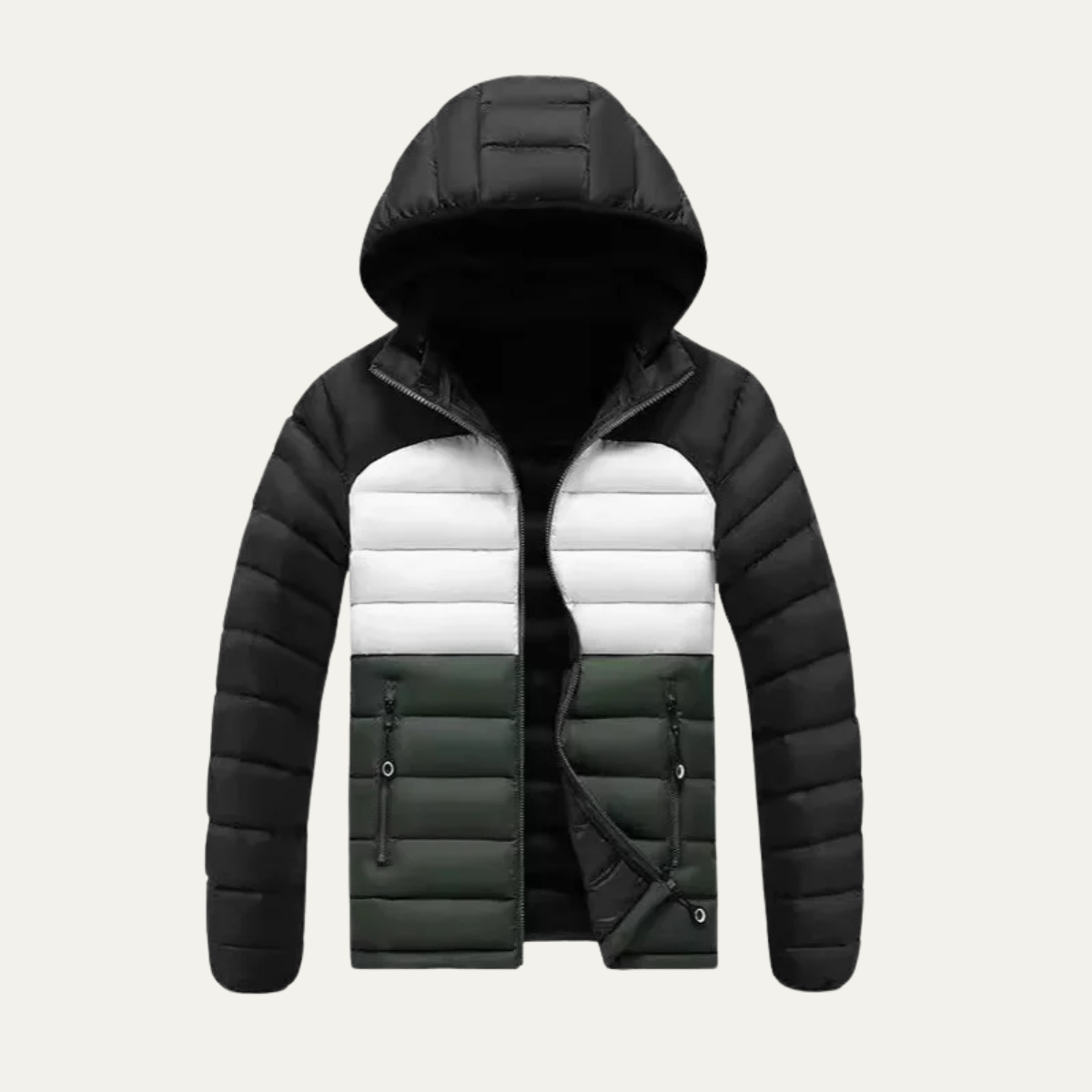 Warm Men's Puffer Jacket with Removable Hood - Nocini