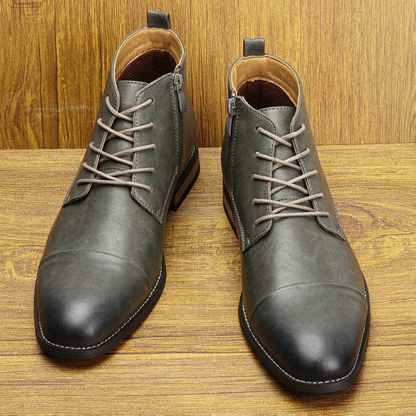 Brown Leather Ankle Boots for Men