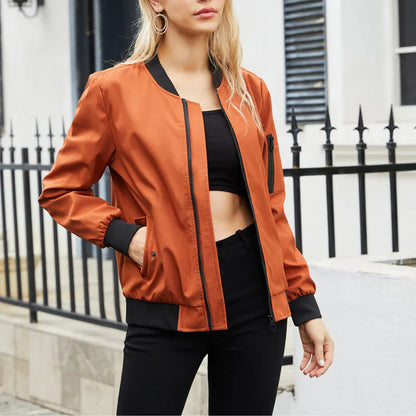 Women's Casual Bomber Jacket: Varcity Style