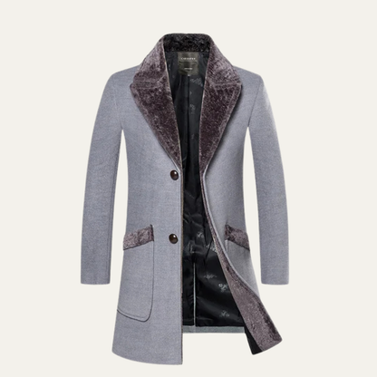 Warm Mens Slim Fit Fur Hooded Parka Jacket - Nocini
