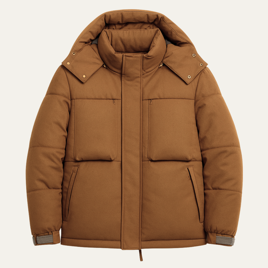 Warm Men's Colorblock Hooded Puffer Coat - Nocini
