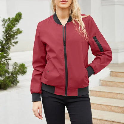 Women's Casual Bomber Jacket: Varcity Style
