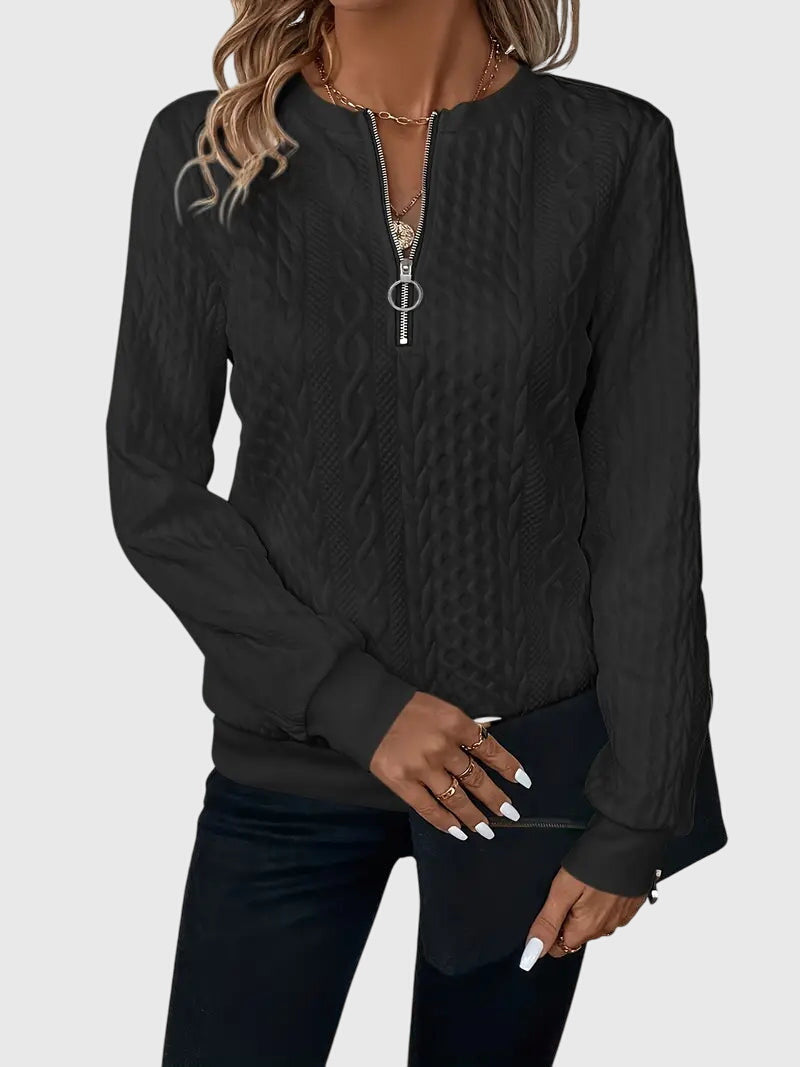 Warm Zip Up Knitted Sweater