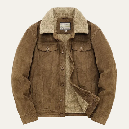 Warm Mens Corduroy Fleece Lined Winter Coat - Nocini