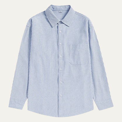 Casual Men's Striped Button Down Shirt with Pocket - Nocini