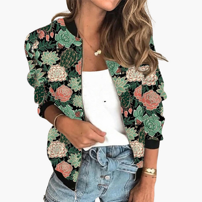 Women's Floral Jacket - Slim Fit & Fashionable - Olytrend