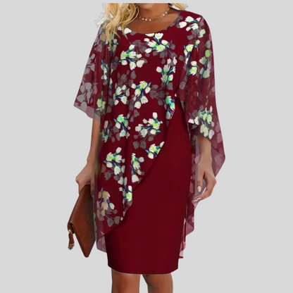 Beautiful Flower Print Chiffon Dress