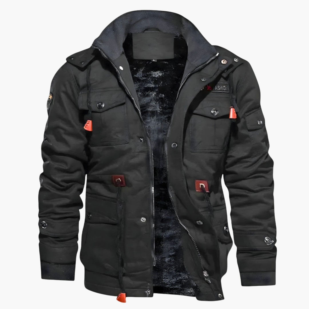 Waterproof Zip Up Mens Coat with Extra Pockets