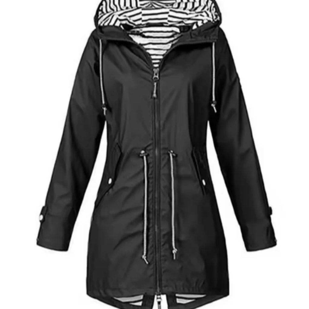 Rainproof Women's Parka with Adjustable Hood - Olytrend