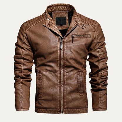 Vintage Mens Genuine Leather Biker Jacket - Nocini