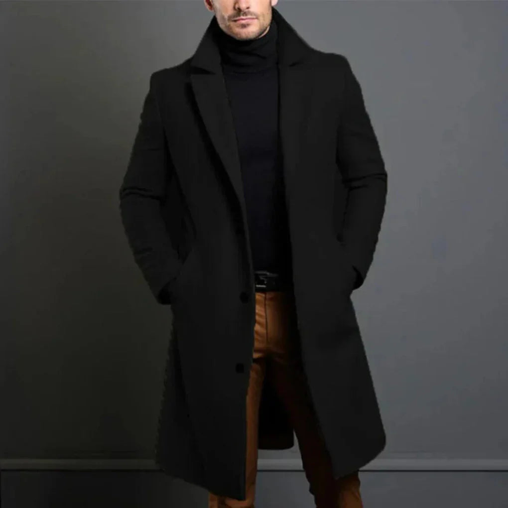 Warm Winter Mens Wool Blend Overcoat - Olytrend