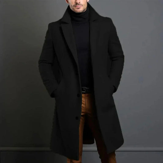 Warm Winter Mens Wool Blend Overcoat - Olytrend