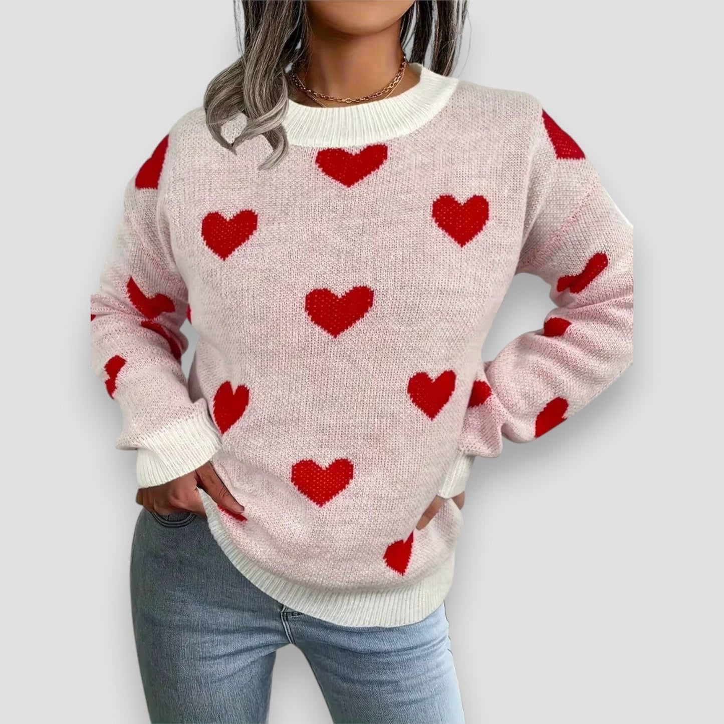 Beautiful Heart Pattern Sweater
