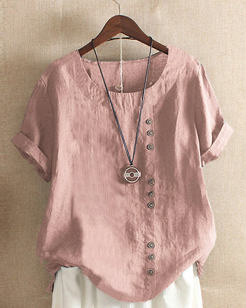 Vera | Simple round neck T-shirt with short sleeves