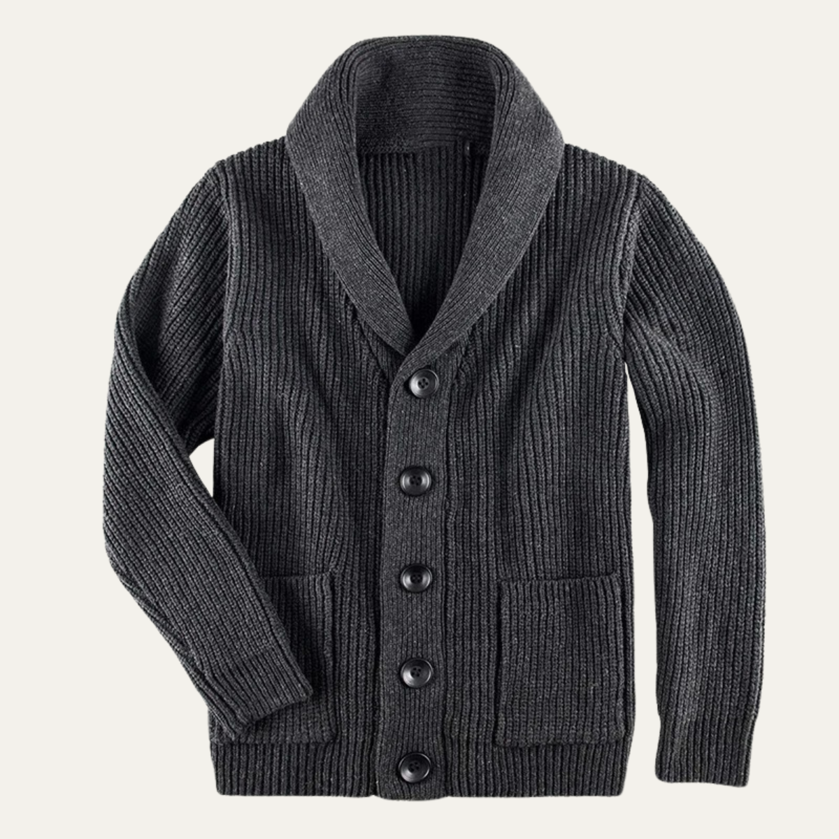 Warm Crew Neck Button Front Wool Cardigan Sweater - Nocini
