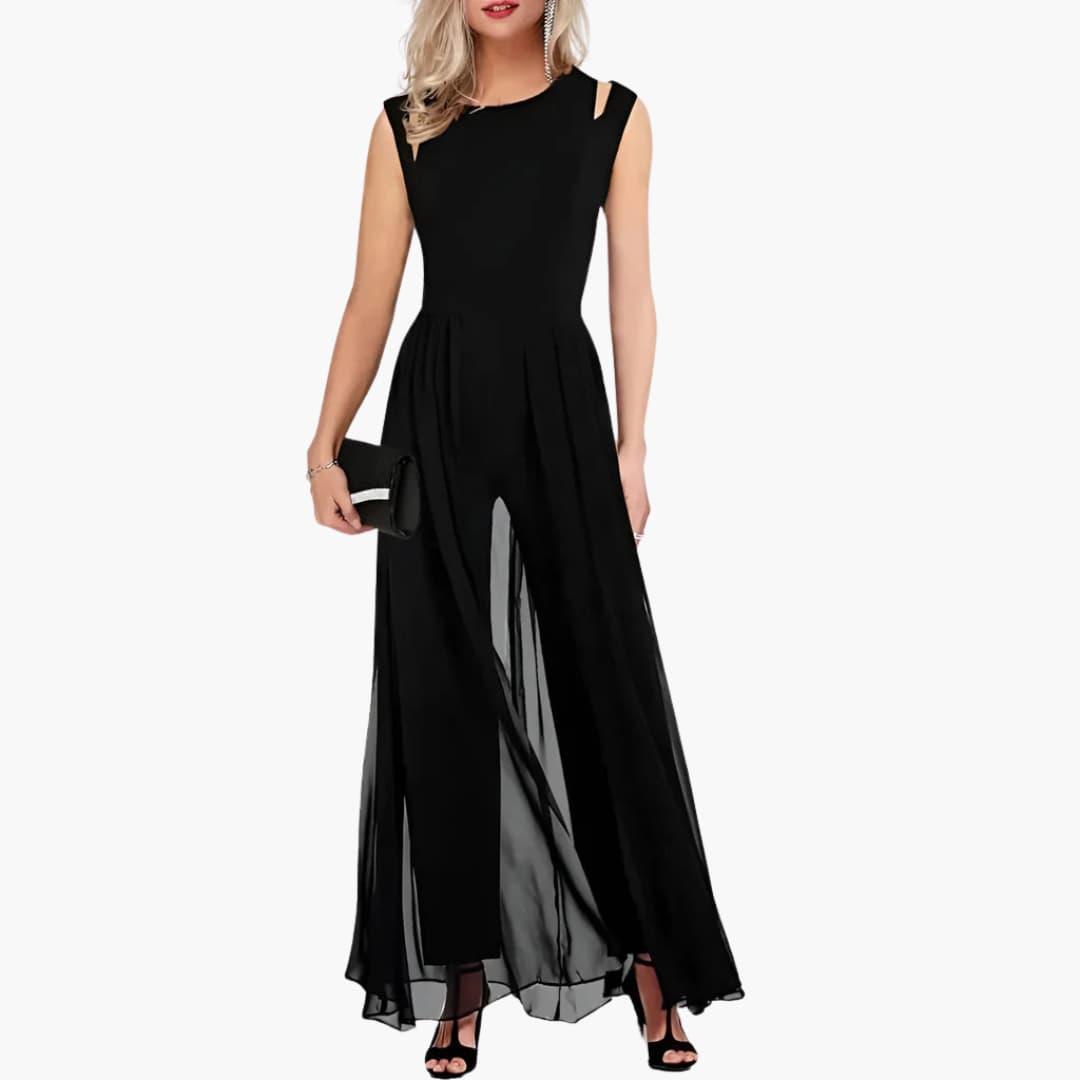 Beautiful Ladies Formal Long Dress - Black Evening Gown - Olytrend