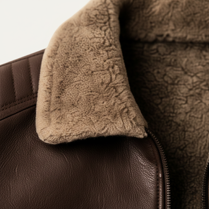 Warm Fleece Lined Men's Leather Coat