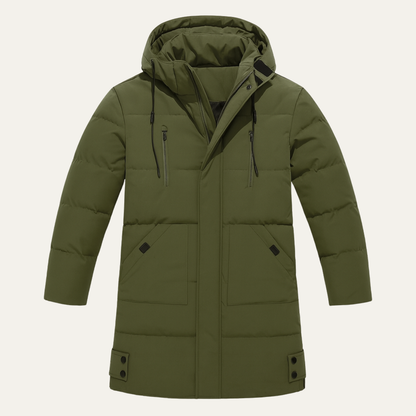 Warm Men's Puffer Parka Jacket with Pockets - Nocini