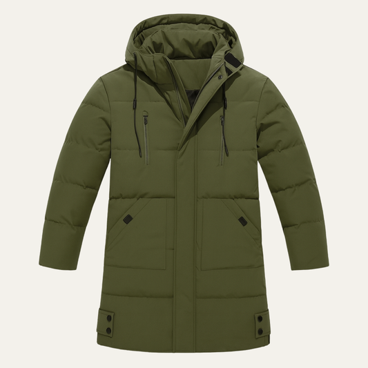 Warm Men's Puffer Parka Jacket with Pockets - Nocini