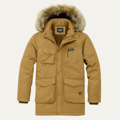 Warm Men's Waterproof Down Parka with Multiple Pockets - Nocini