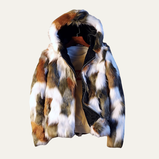 Warm Men's Faux Fur Hooded Parka Coat - Nocini