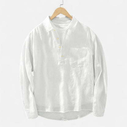 Ancient World | Men's Linen Shirt Square Collar