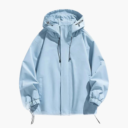 Waterproof Hooded Zip Up Mens Jacket with Adjustable Hem