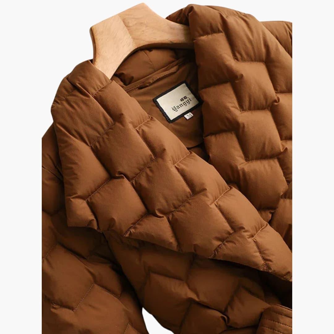 Warm Winter Parka Coat for Women with Belt
