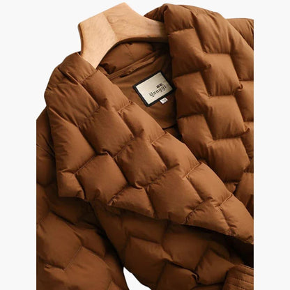 Warm Winter Parka Coat for Women with Belt