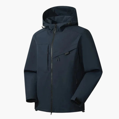 Waterproof Men's Snow Jacket with Hood and Pockets