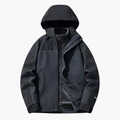 Waterproof Ski Parka with Hood and Zip Pockets