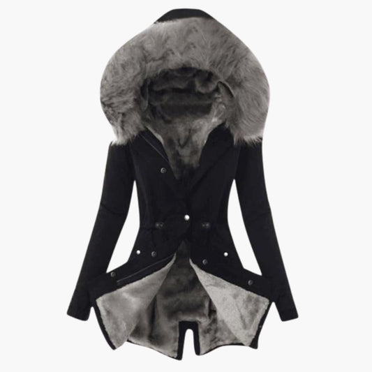 Warm Women's Parka Coat with Hood – Waterproof Insulated - Olytrend