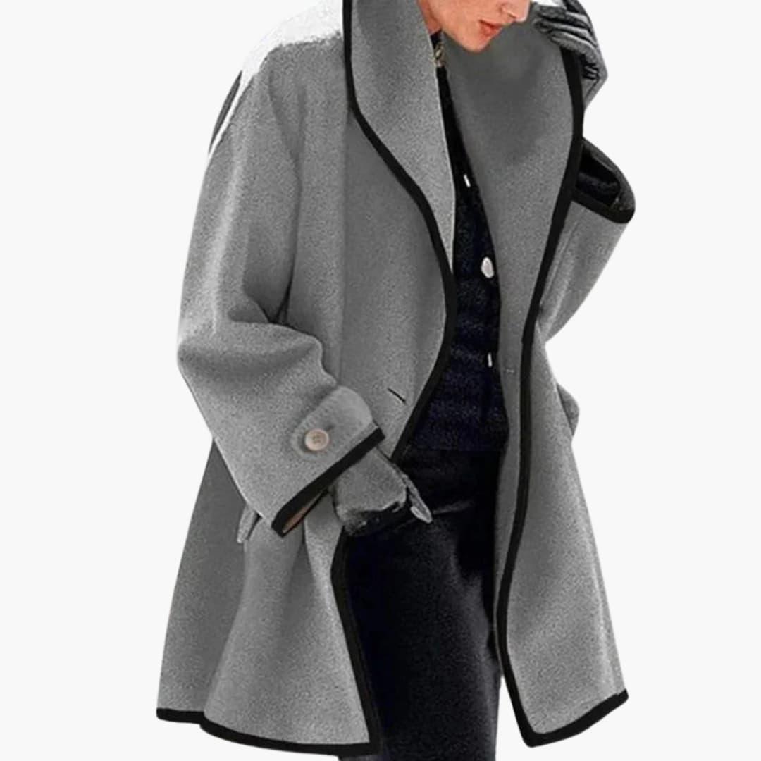 Warm Women's Parka with Faux Fur Hood and Contrast Details