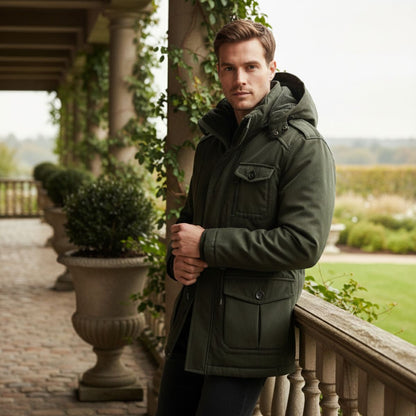 Warm Waterproof Men's Winter Coat with Hood