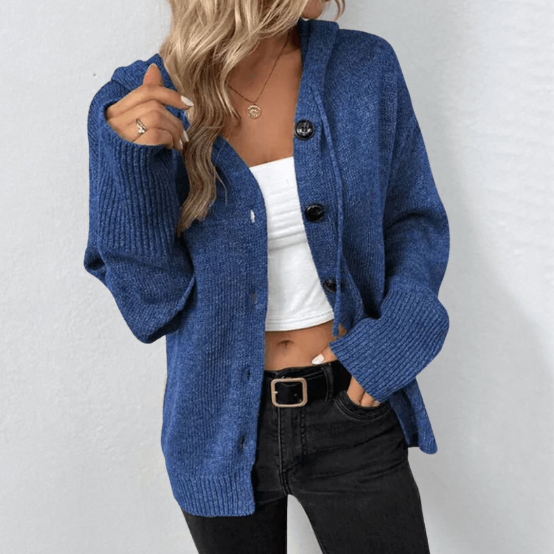 Brittan | Warm knitted jacket for women | down button