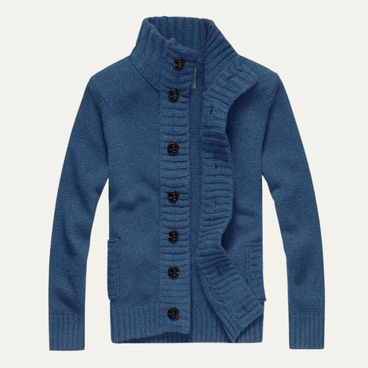 Warm Men's Crew Neck Knit Winter Cardigan Sweater - Nocini