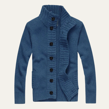 Warm Men's Crew Neck Knit Winter Cardigan Sweater - Nocini