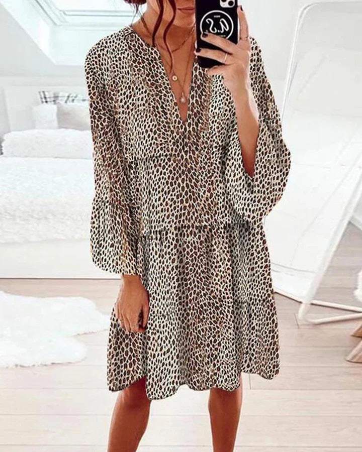 Women's knee-length Ruby Leopard print dress