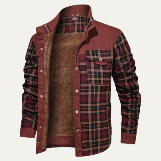 Warm Plaid Check Men's Winter Coat - Nocini