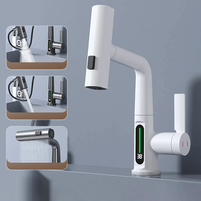 Adjustable LED Waterfall Sink Faucet