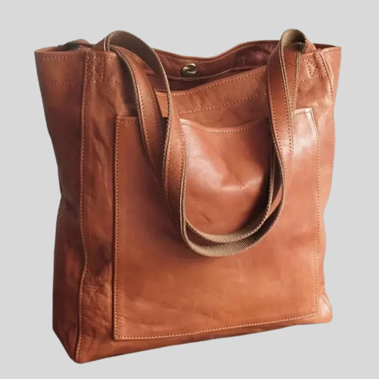 Chic Genuine Leather Tote Handbag - Olytrend