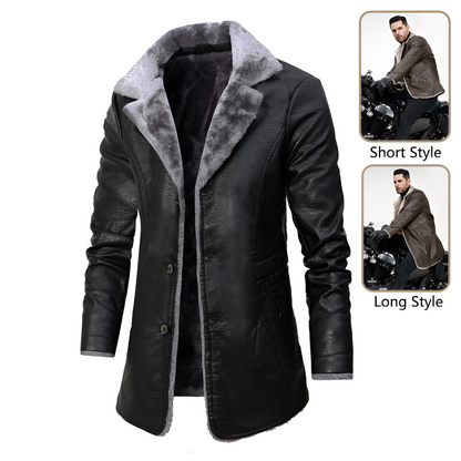 Warm Faux Fur Lined Leather Jacket