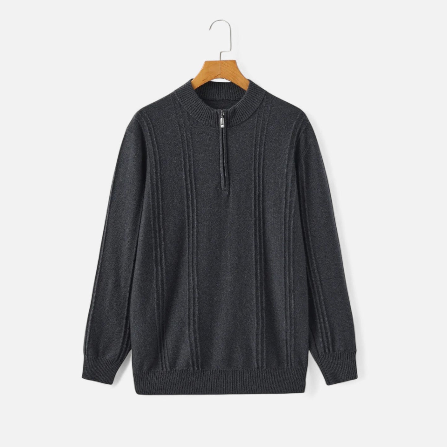 Ancient World | Men's Half-Zip Sweater with Stand-Up Collar Cashmere