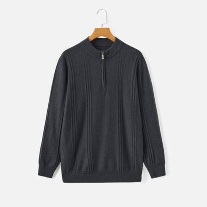 Ancient World | Men's Half-Zip Sweater with Stand-Up Collar Cashmere